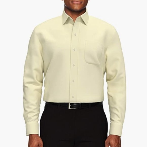 Shirts Mens Classicfit Solid Noniron Dress Shirt Pocket Spread Collar